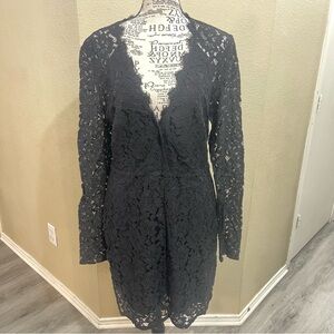 Wayf Elegant Black Lace Dress